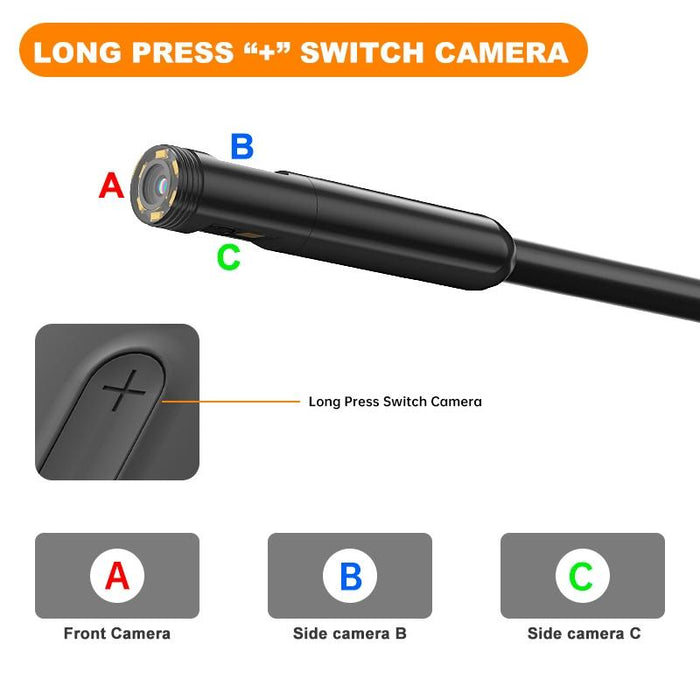 3.9Mm Single Camera Wifi Connected Hard Cable Hd Industrial Endoscope Length 1M Black
