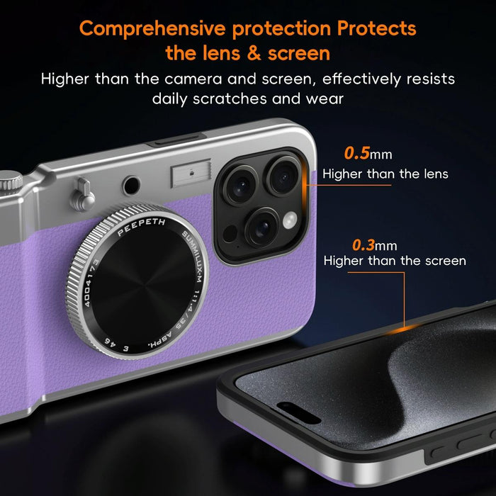 For Iphone 15 3D Retro Bluetooth Camera Magsafe Mirror Phone Case