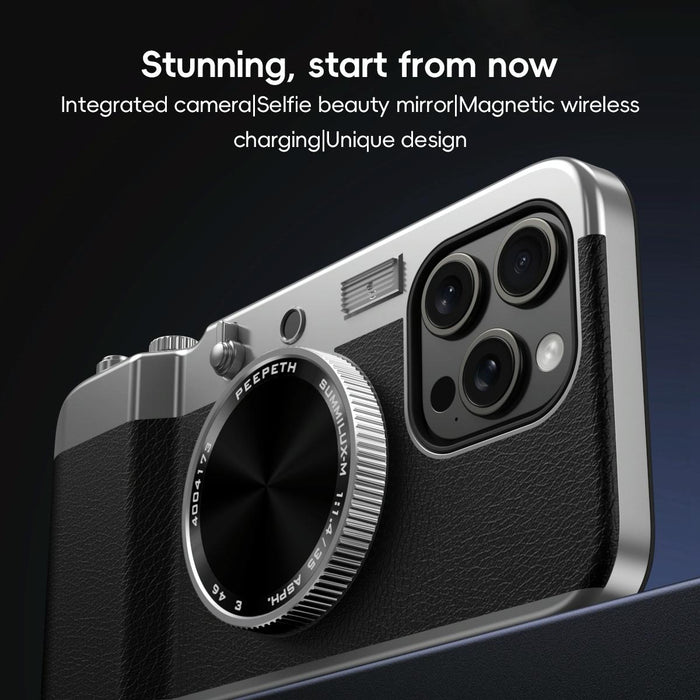 For Iphone 15 3D Retro Bluetooth Camera Magsafe Mirror Phone Case