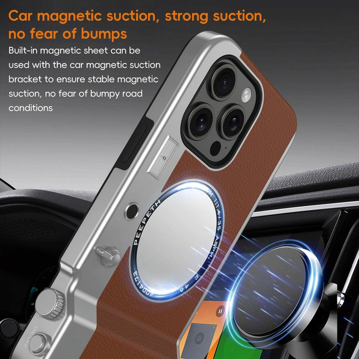 For Iphone 15 3D Retro Bluetooth Camera Magsafe Mirror Phone Case