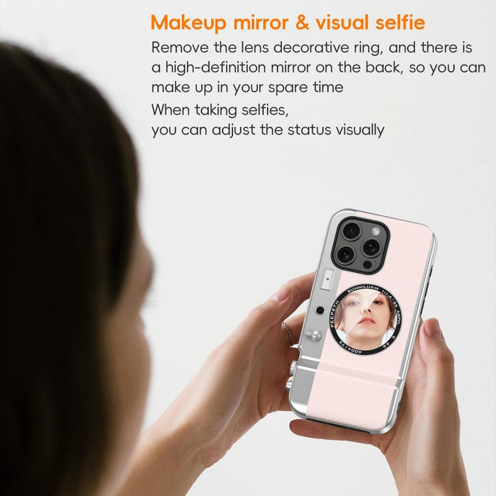 For Iphone 15 3D Retro Bluetooth Camera Magsafe Mirror Phone Case