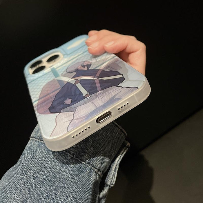 For Iphone 15 Cartoon 3D Changing Painting Phone Case Blue