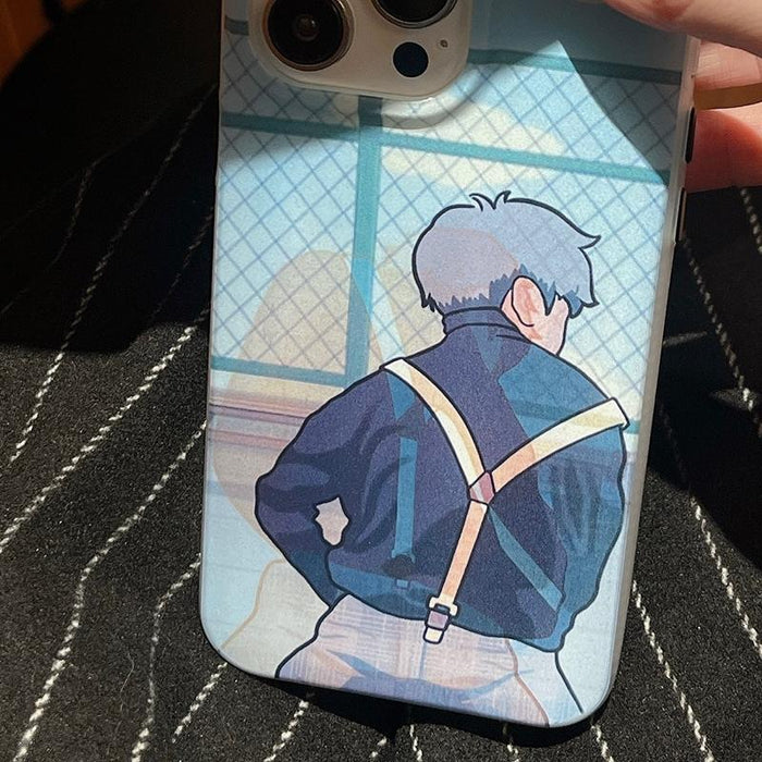 For Iphone 15 Cartoon 3D Changing Painting Phone Case Blue