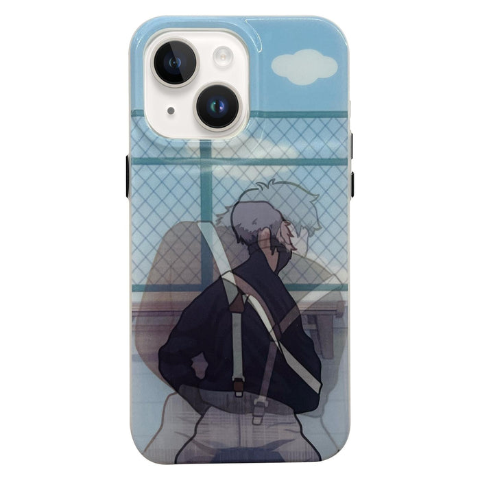 For Iphone 15 Cartoon 3D Changing Painting Phone Case Blue