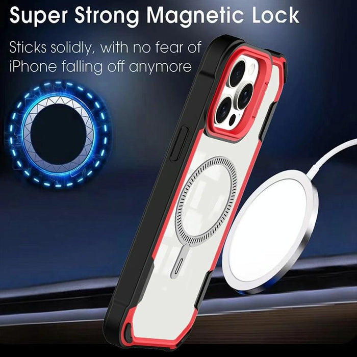 For Iphone 15 Transparent Acrylic Magsafe Lens Holder Phone Case