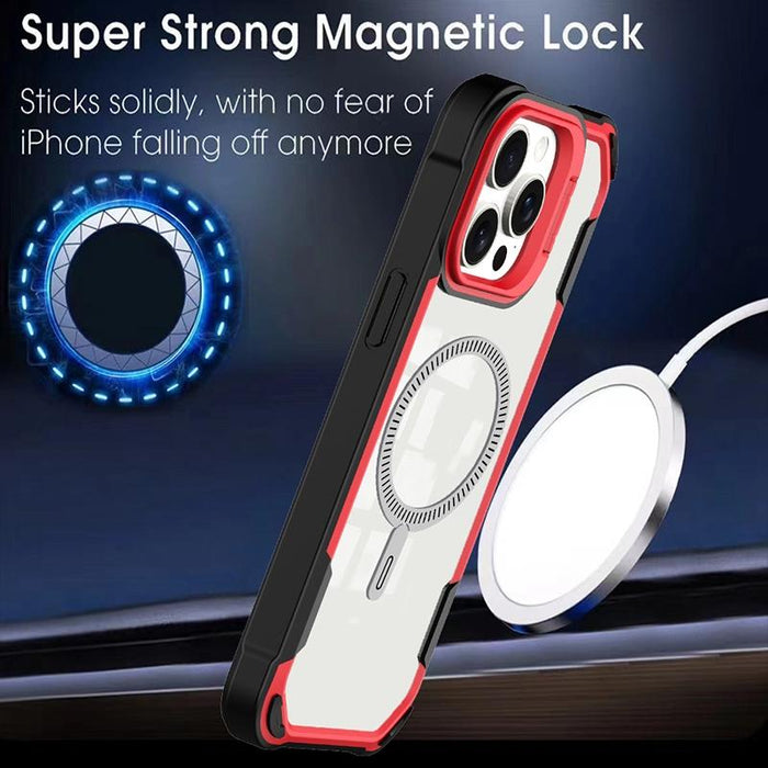 For Iphone 15 Transparent Acrylic Magsafe Lens Holder Phone Case