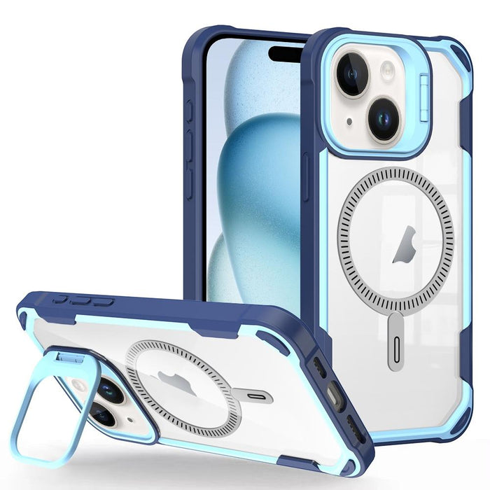 For Iphone 15 Transparent Acrylic Magsafe Lens Holder Phone Case