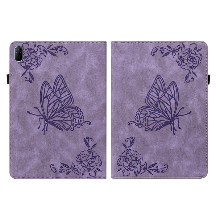 11 Butterfly Flower Embossed Leather Tablet Case For Huawei Matepad Se 2024