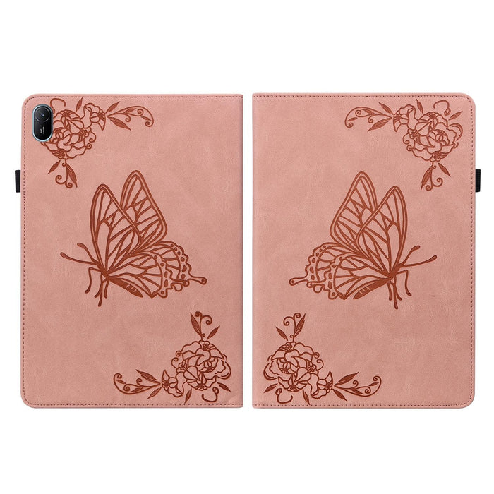 11 Butterfly Flower Embossed Leather Tablet Case For Huawei Matepad Se 2024