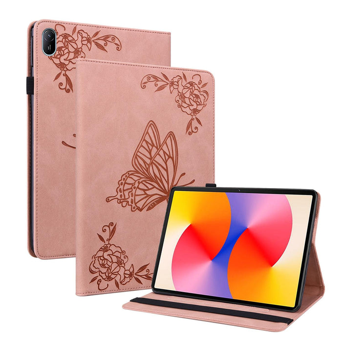 11 Butterfly Flower Embossed Leather Tablet Case For Huawei Matepad Se 2024