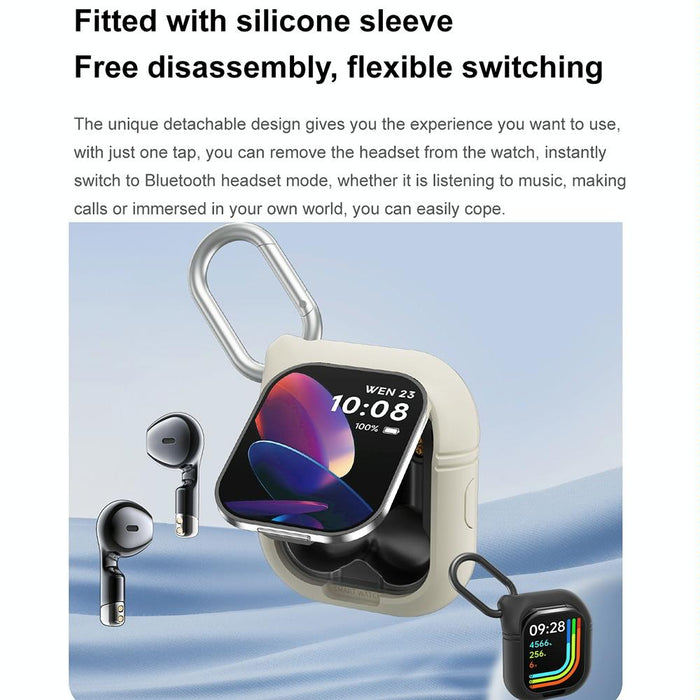 2.01 Inch 2 In 1 Bluetooth Earphone Smart Watch With Nfc & Steel Strap