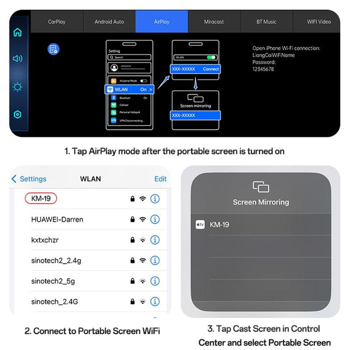 10.26 Inch Carplay Navigation & Recorder - Yesido Km19 Black