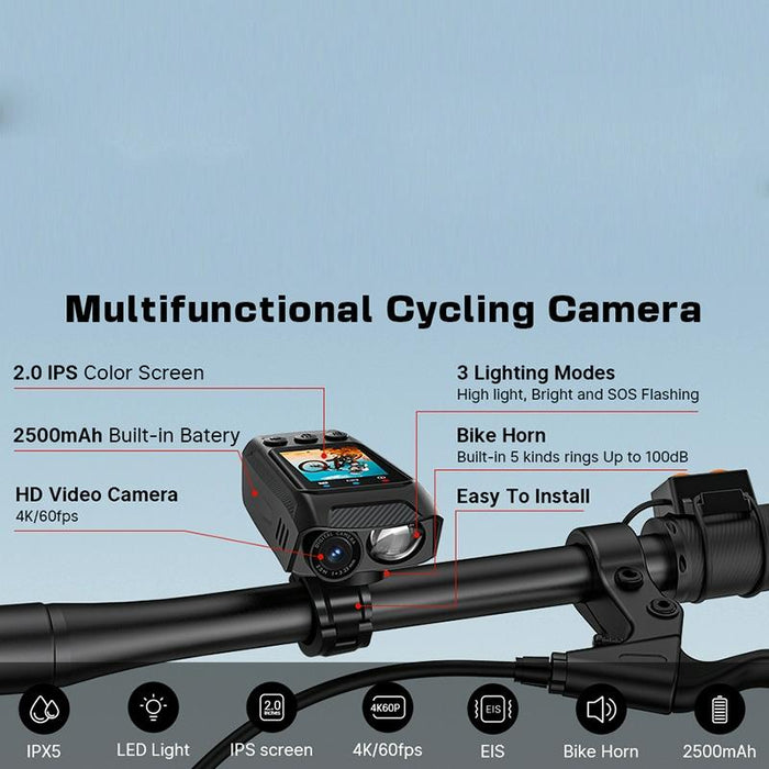 2 Inch Ips Color Screen Waterproof Cycling Camera
