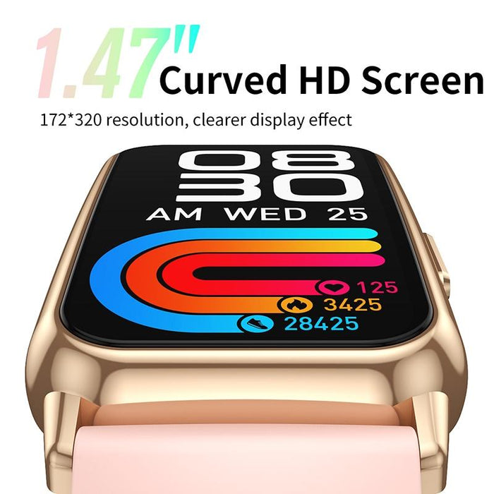 1.47 Inch Waterproof Smart Watch Heart Rate & Blood Pressure Support