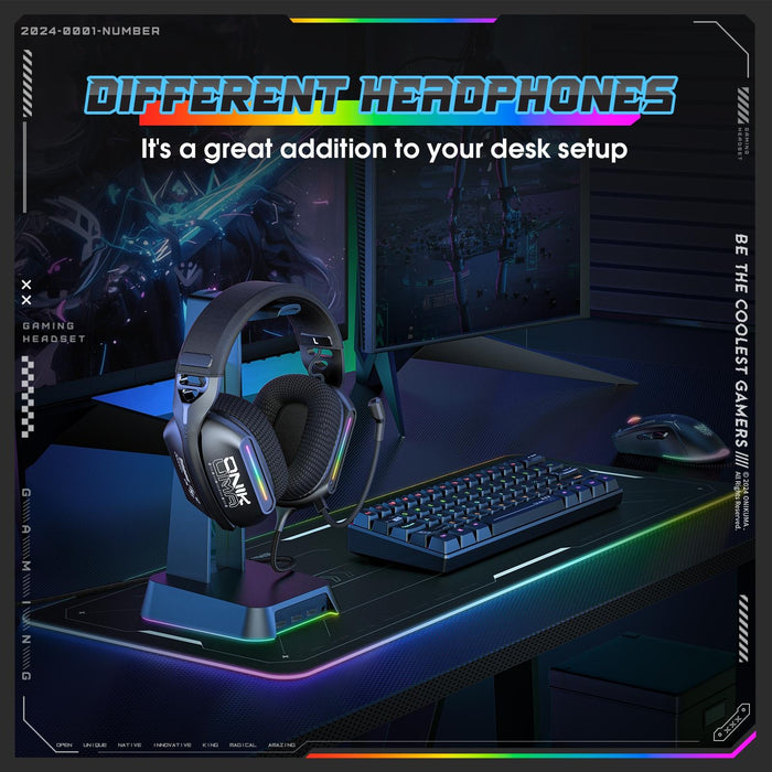 Rgb Gaming Headset With Mic 2.2M Cable Black