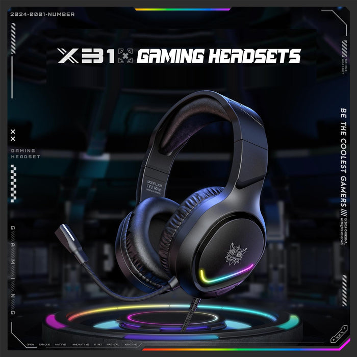 Rgb Gaming Headset With Mic 2.2M Cable Black