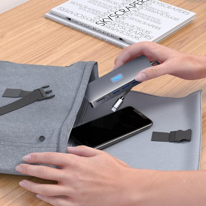 11-In-1 Type-C Docking Station Usb3.0 Pd100W Sd / Tf Rj45 Vga Hdtv 3.5Mm