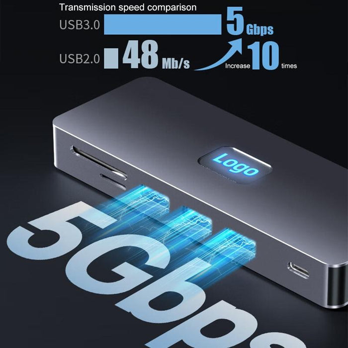 11-In-1 Type-C Docking Station Usb3.0 Pd100W Sd / Tf Rj45 Vga Hdtv 3.5Mm