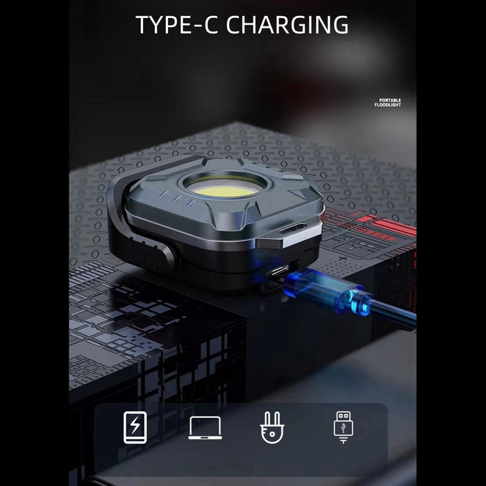 500Lm Mini Work Light With Holder Black