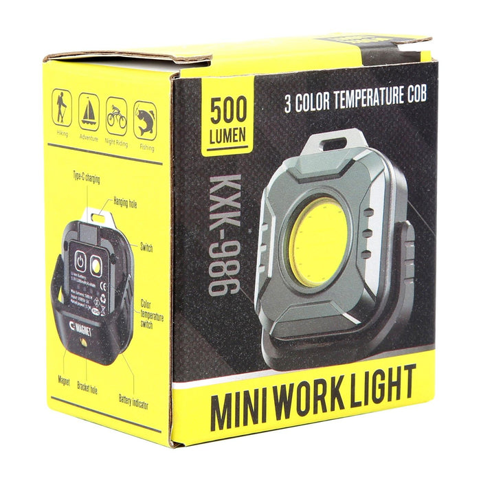 500Lm Mini Work Light With Holder Black