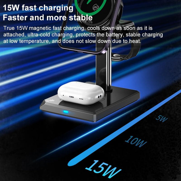 15W 4 In 1 Magnetic Wireless Charger Stand