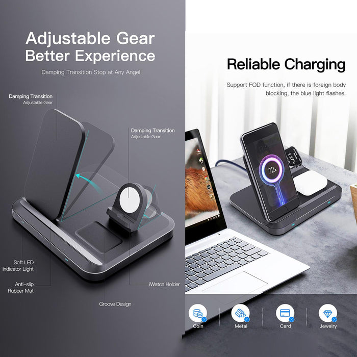 15W 3 In 1 Foldable Wireless Charger