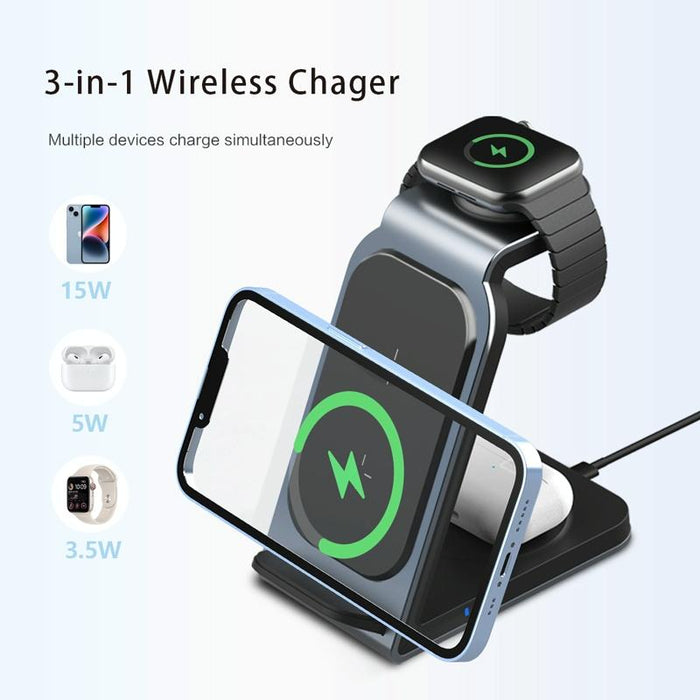 3 In 1 Vertical Metal Wireless Charger