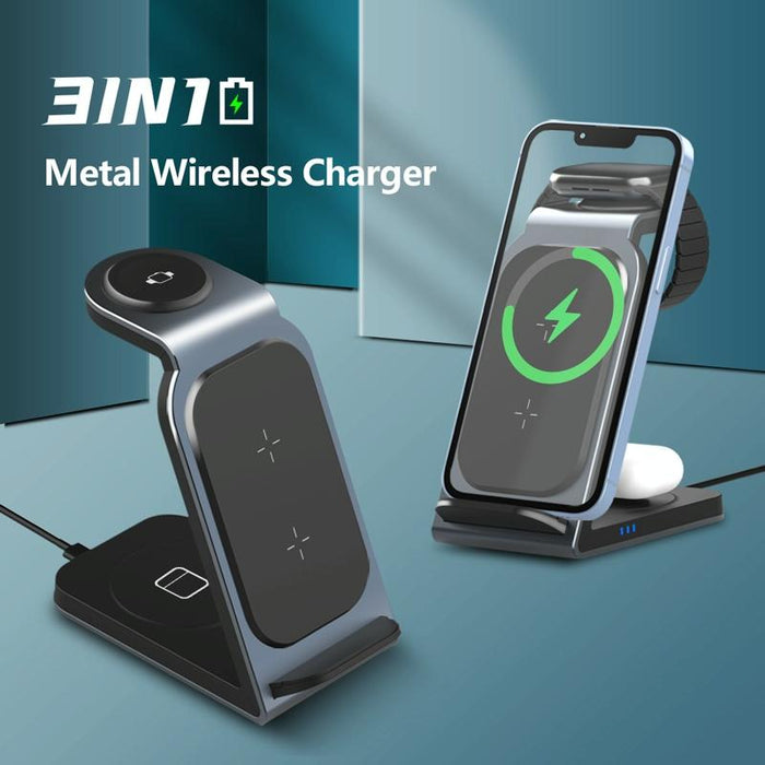 3 In 1 Vertical Metal Wireless Charger