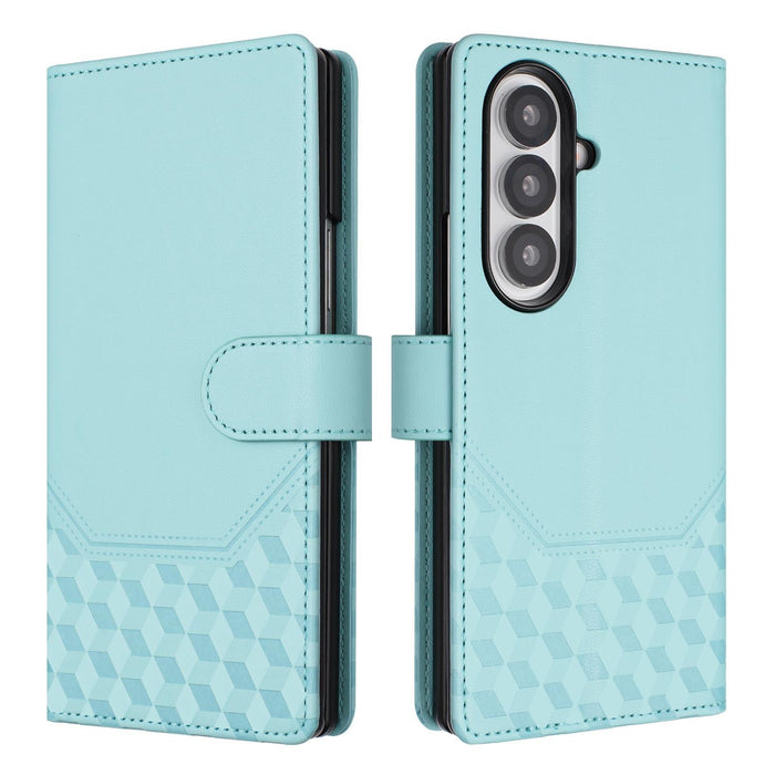 For Samsung Galaxy Z Fold7 5G Honeycomb Embossing Rfid Leather Phone Case