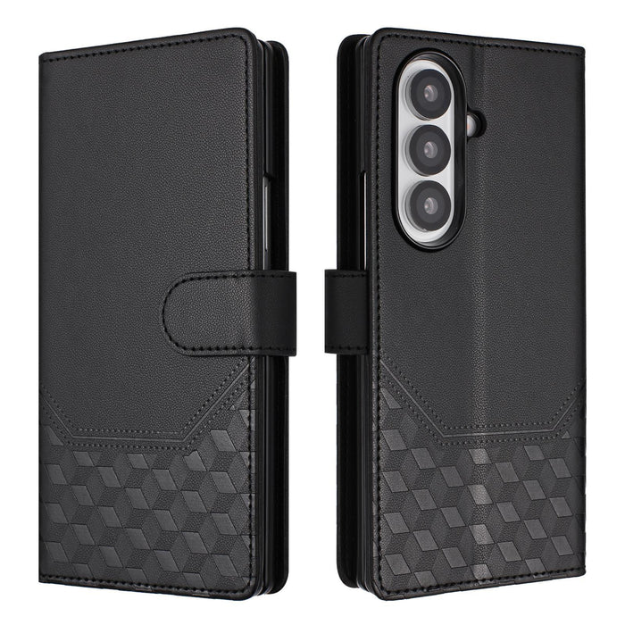 For Samsung Galaxy Z Fold7 5G Honeycomb Embossing Rfid Leather Phone Case