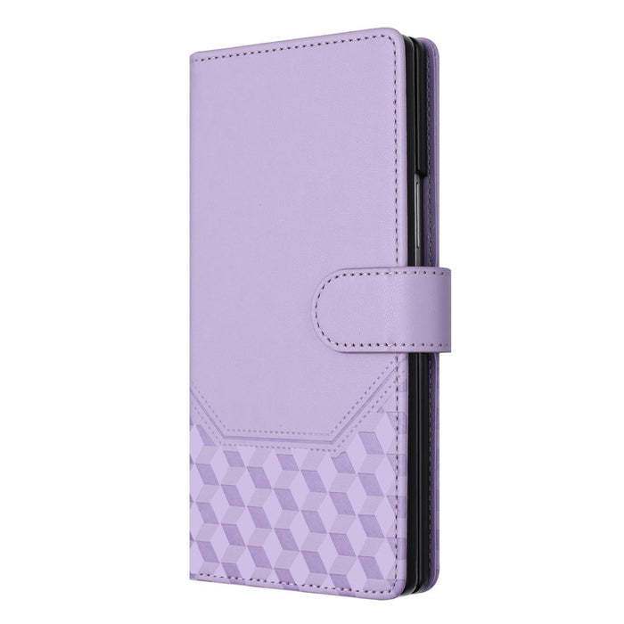 For Samsung Galaxy Z Fold7 5G Honeycomb Embossing Rfid Leather Phone Case