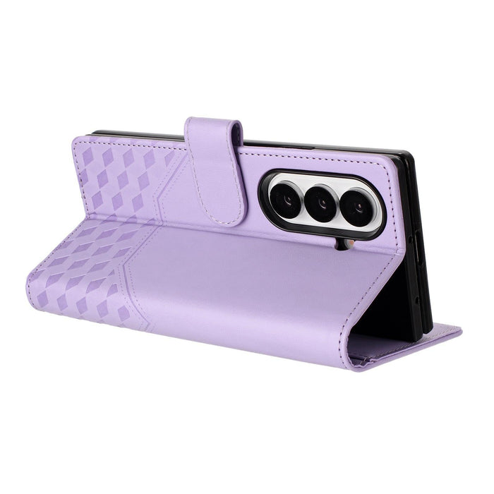 For Samsung Galaxy Z Fold7 5G Honeycomb Embossing Rfid Leather Phone Case