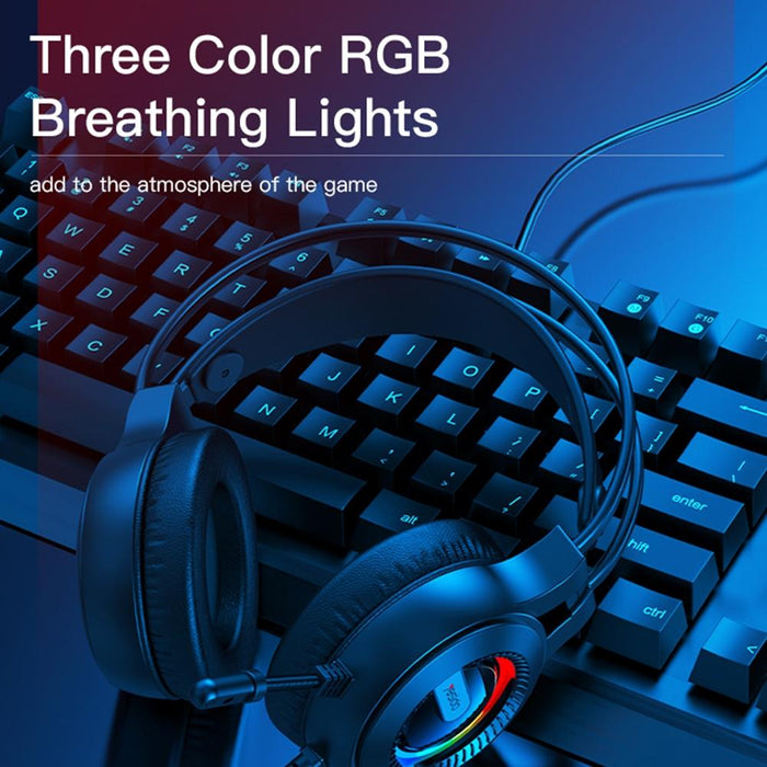 Rgb Gaming Earphones With Head-Mounted Design