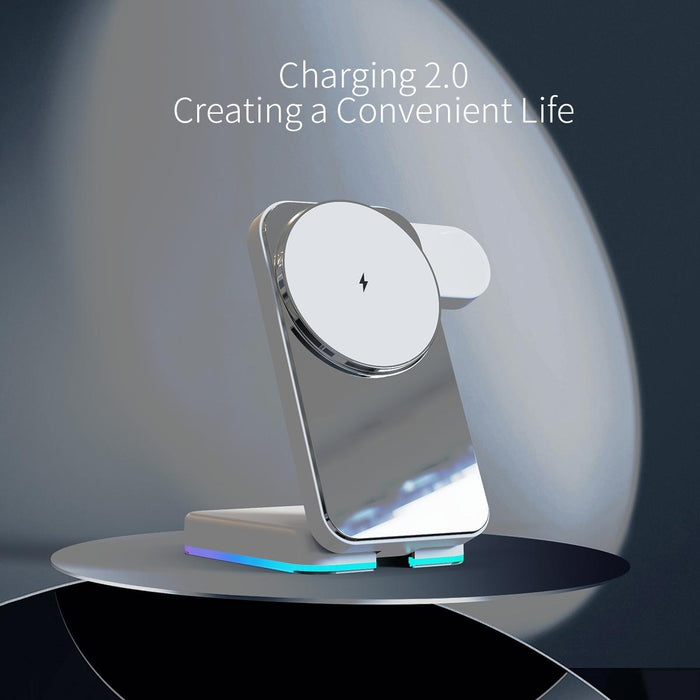 Foldable 3 In 1 Rgb Led Wireless Charger
