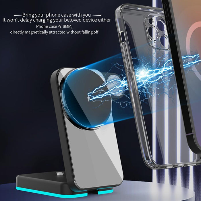 Foldable 3 In 1 Rgb Led Wireless Charger