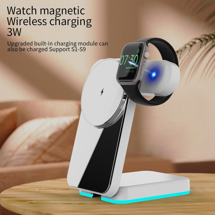 Foldable 3 In 1 Rgb Led Wireless Charger