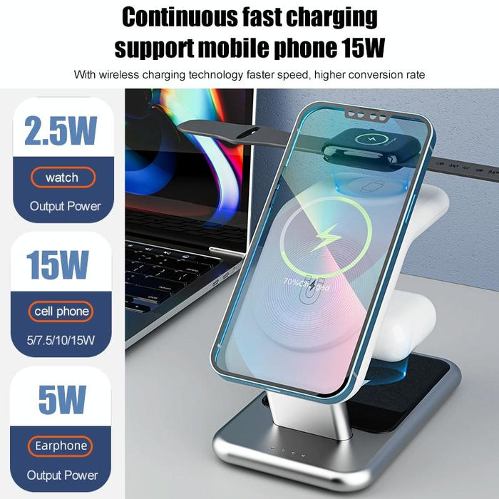15W 3 In 1 Magnetic Wireless Charger