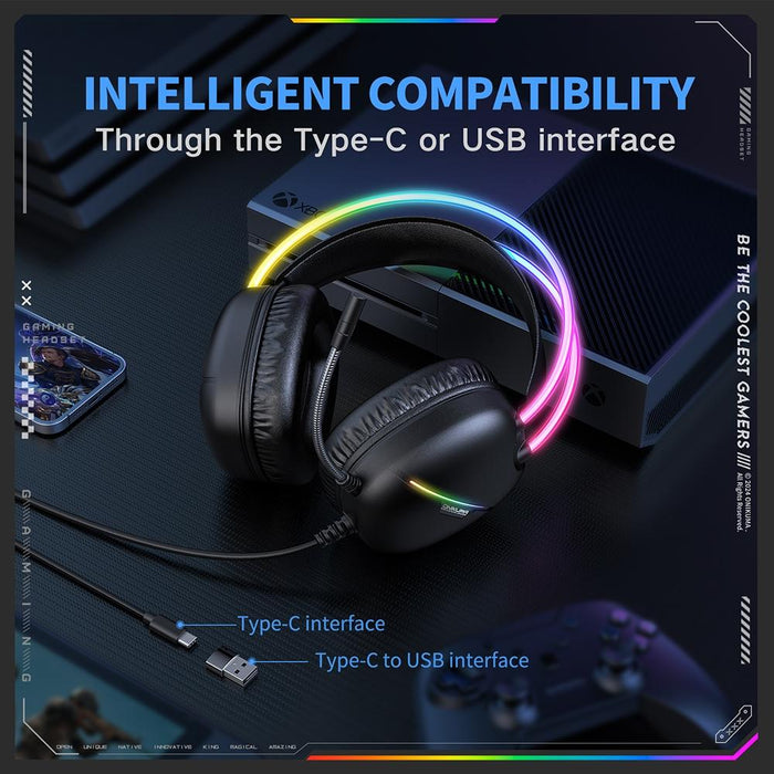 Rgb Light Gaming Headset 2M Cable