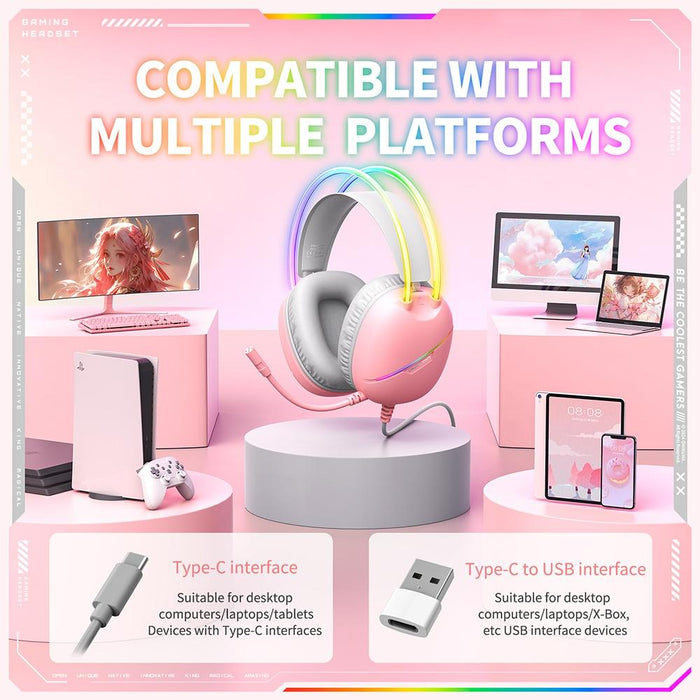 Rgb Light Gaming Headset 2M Cable