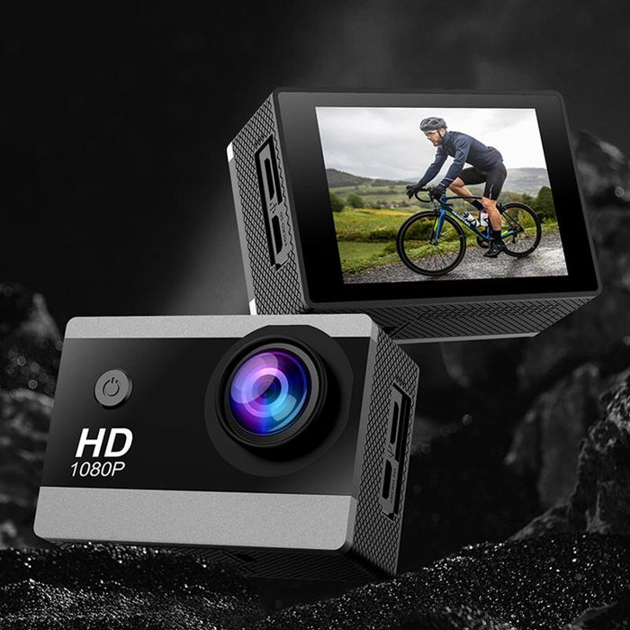 2.0 Inch Ips Hd Action Camera With Wide Angle Lens Black