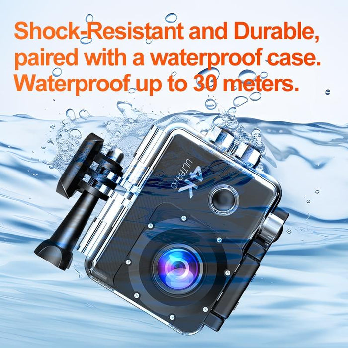2.0 Inch Ips Hd Action Camera With Wide Angle Lens Black