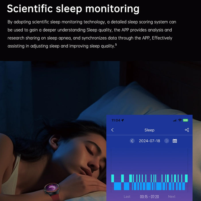 Round Screen Smart Watch Bt Call Health Tracking Leather