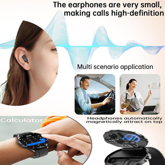 1.43 Inch Ip67 Waterproof 2 In 1 Bluetooth Earphone Smart Watch
