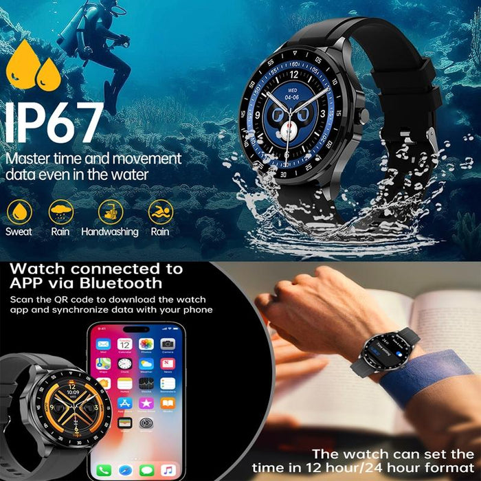 1.43 Inch Ip67 Waterproof 2 In 1 Bluetooth Earphone Smart Watch