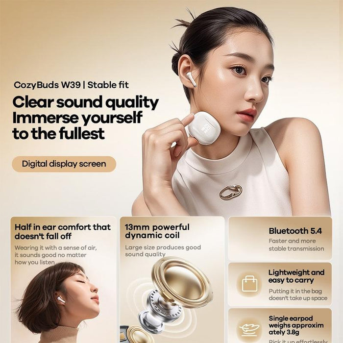 W39 Stereo Digital Display Wireless Bluetooth Earphone