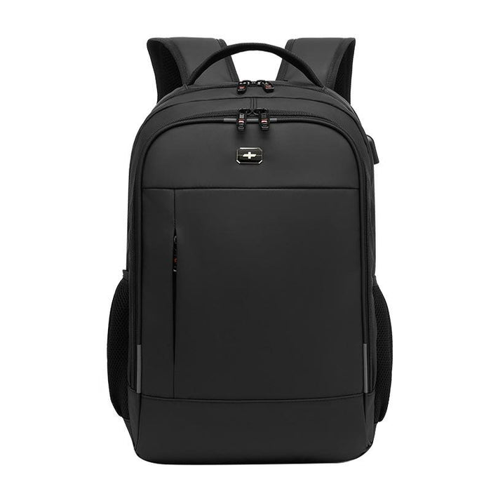 Waterproof Double Shoulder Backpack With Usb Black