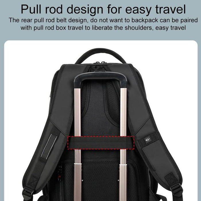 Waterproof Double Shoulder Backpack With Usb Black