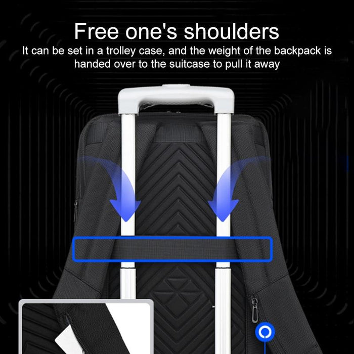 18 Inch Waterproof Double Shoulder Backpack With Usb Black