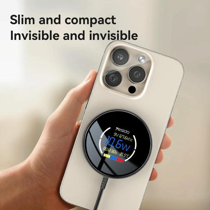 15W Magnetic Wireless Charger With Digital Display 1.2M