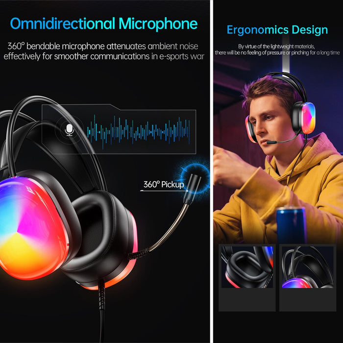 2M Luminous Wired Headphones Awei Gm-11
